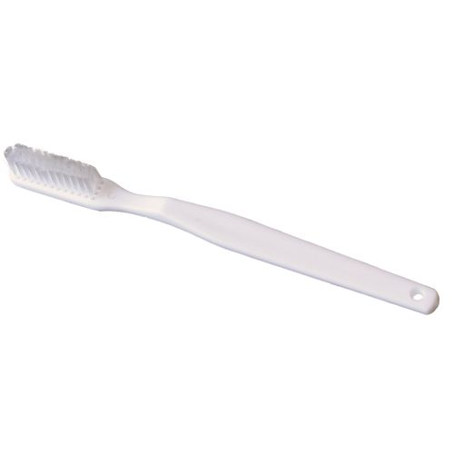 Toothbrush, 50 Tuft Nylon Bristles, Individually Wrapped, White